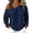 Navy, variant on GigrtiJin Long Sleeve Shirts for Women Fall Trendy Cold Shoulder Tops Cotton Linen Loose Casual Outdoor Pullover T Shirts