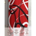 thumbnail image 7 of Red Geometric Semi Sheer Curtains 108 Inch Length 2 Panels Set, Modern Abstract Black White Striped Lines Sheer Kitchen Curtain Privacy Voile Window Curtain for Living Room Bedroom Rod Pocket Drapes, 7 of 7