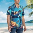 thumbnail image 5 of Daiia Colorful Underwater Plant Turtle Hawaiian Shirt for Men Gentle Cotton Regular Short Sleeve Casual-XX-Large, 5 of 9