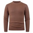 thumbnail image 2 of Kalauyu Men's Pullover Sweater Crewneck Cable Knit Long Sleeve Sweater Classic Soft Knitted Sweaters with Ribbing Edge, 2 of 7