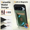 thumbnail image 3 of for Google Pixel 9a Wallet Phone Case with Card Holder, [RFID Blocking PU Leather Protection][Back Flip Magnetic Cases] Kickstand Shockproof Women Men Slim Cover for Google Pixel 9a - Green, 3 of 8