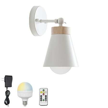 

FSLiving Color Changing and RGB Mode Wall Sconce Wireless Rechargeable Battery and Remote Dimming Mini Metal White Wall Sconce Adjustable Angle Design LED Battery Light Fixture for Decor - 1 Lamp