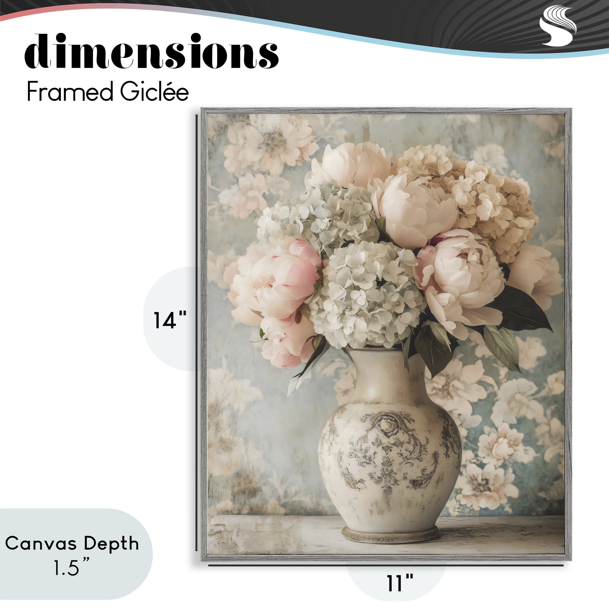 Stupell Industries Delightful Arrangement of Flowers Gray Framed Giclee Art, design by Creative Studio