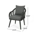 thumbnail image 4 of GDF Studio Achill Outdoor Wicker Club Chairs with Cushions, Set of 2, Gray, Dark Gray, and Black, 4 of 8
