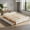 White, variant on Demi Bonn Queen Size Bed Frame, 2 Adjustable Storage Drawers, Slatted Platform Support, Solid Wood Legs, Ample Under-Bed Space, Natural