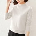 thumbnail image 3 of tarylea Trendy Tops for Women Half High Neck Knitted Lightweight Sweater Casual Loose Homewear Dailywear Tops, 3 of 3