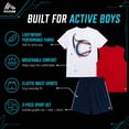 thumbnail image 5 of RBX Boys Athletic Outfit Shorts Set Short Sleeve Shirts Dry Fit Sleeveless Jersey & Shorts 3 Piece, 5 of 7