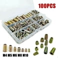 thumbnail image 3 of Yeacher 100Pcs Carbon Steel Open End Rivet Nut Kit Metric Rivnut Nutsert M4 M5 M6 M8, 3 of 8