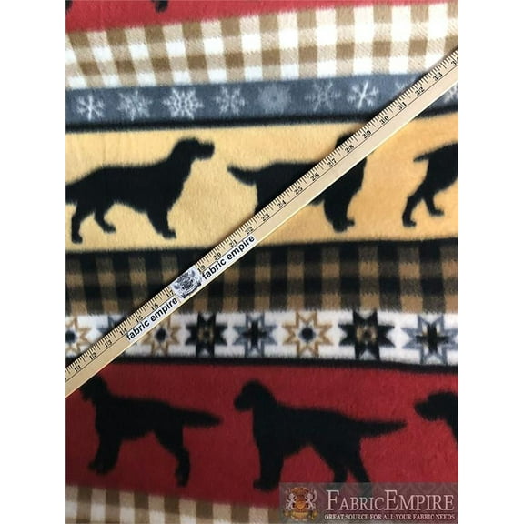 Fleece Printed Antipill Winter Fabric DOGS SILHOUETTE MULTI PATTERN / 58" Wide / Sold by the yard