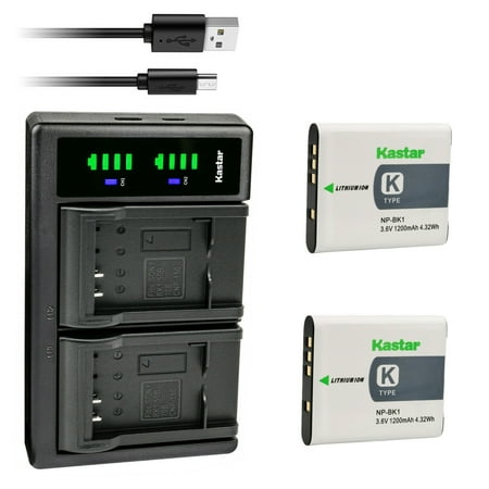 Kastar 2-Pack Battery and LTD2 USB Charger Replacement for Sony Webbie MHS-PM1 Bloggie MHS-CM5 Bloggie MHS-PM5 Cyber-shot DSC-S750 Cyber-shot DSC-S780 Cyber-shot DSC-S950 Cameras