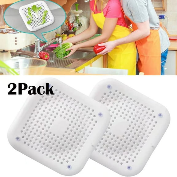 2 Pack Drain Covers,Suction Cup Drain Sink Protector for Bathroom Shower Kitchen Bathtub/Kitchen/Bathroom-White