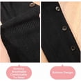 thumbnail image 5 of Black Button Lace Trim Flare Knit Knee High Long Heap Goth Socks Cover Sleeves Kawaii Japanese Style Harajuku Ruffle Winter Leg Warmers for s Women Lolita 80s Party Clothes Accessory Black, 5 of 9
