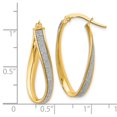 thumbnail image 3 of Leslie's Real 14kt Yellow Gold Polished Glimmer Infused Oval Twist Hoop Earrings; for Adults and Teens; for Women and Men, 3 of 3