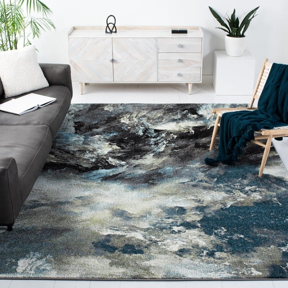 Safavieh Glacier Landen Abstract Area Rug, Blue/Multi, 7'8" x 7'8" Square