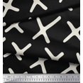 thumbnail image 2 of Soimoi Black Cotton Voile Fabric Cross Symbol Print Fabric by the Yard 42 Inch Wide, 2 of 3
