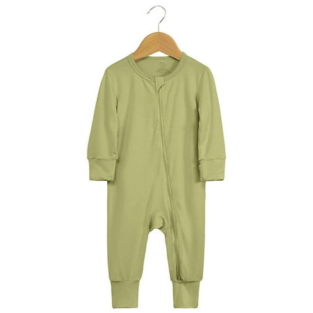 

Baby Cotton Rompers Footless Pajamas Zipper Long Sleeve Sleeper Jumpsuit
