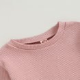 thumbnail image 4 of Toddler Baby Waffle Fall Outfits Solid Color Long Sleeve Sweatshirt Tops Pocket Pants Set Winter Clothes 0-6 Months, 4 of 7