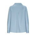 thumbnail image 4 of Babysbule Women's Long Sleeve Blouse Button Down Shirt Solid Color Bow Tie Front Casual Comfy Soft Lightweight All Season, 4 of 6