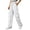 White, variant on Ozmmyan Wide Leg Sweatpants for Womens Lightweight Cargo Pants Drawstring High Elastic Waist Baggy Utility Trousers with Multiple Pockets