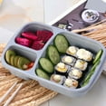 thumbnail image 2 of 3-Compartment Bento Lunch Box with Transparent Lid - Microwave-Safe Meal Prep Container for Adults/Kids, Stackable, 2 of 7