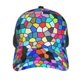 thumbnail image 2 of Picia Colorful Tie Dye Stained Glass 2 Pattern Trucker Hat,Baseball Cap,Sun Protection Cap,Stylish Headwear,Leisure Cap,Outdoor Sports Cap, 2 of 7