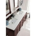 thumbnail image 4 of James Martin Vanities 72" Burnished Mahogany Double Vanity w/ 3 CM Eternal Jasmine Pearl Quartz Top, 4 of 5