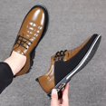 thumbnail image 5 of Zshosam Men's Leather Dress Shoes Comfort Business Casual Oxford Shoes Fashion Dress Sneakers Soft Loafers Derby Shoe for Office Working Walking Driving(Brown,40), 5 of 9