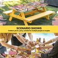 thumbnail image 6 of Abstract Art Table Cloths for 6 Foot Rectangle Tables, Pink Yellow Collage Art Torn Paper Pieces Patio Waterproof Elastic Fitted Tablecloths, Washable Rectangular Table Cover for Camping, 6 of 8