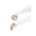 thumbnail image 5 of Women's Satin Hooked Finger Gloves Feather Cuffs Fingerness Costplay Sleeves for Christmas Dance 1920s Party White, 5 of 7