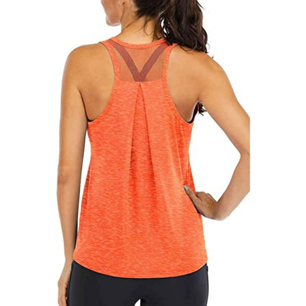 Workout Tops for Women Loose fit Racerback Tank Tops for Women Mesh  Backless Muscle Tank Running Tank Tops 