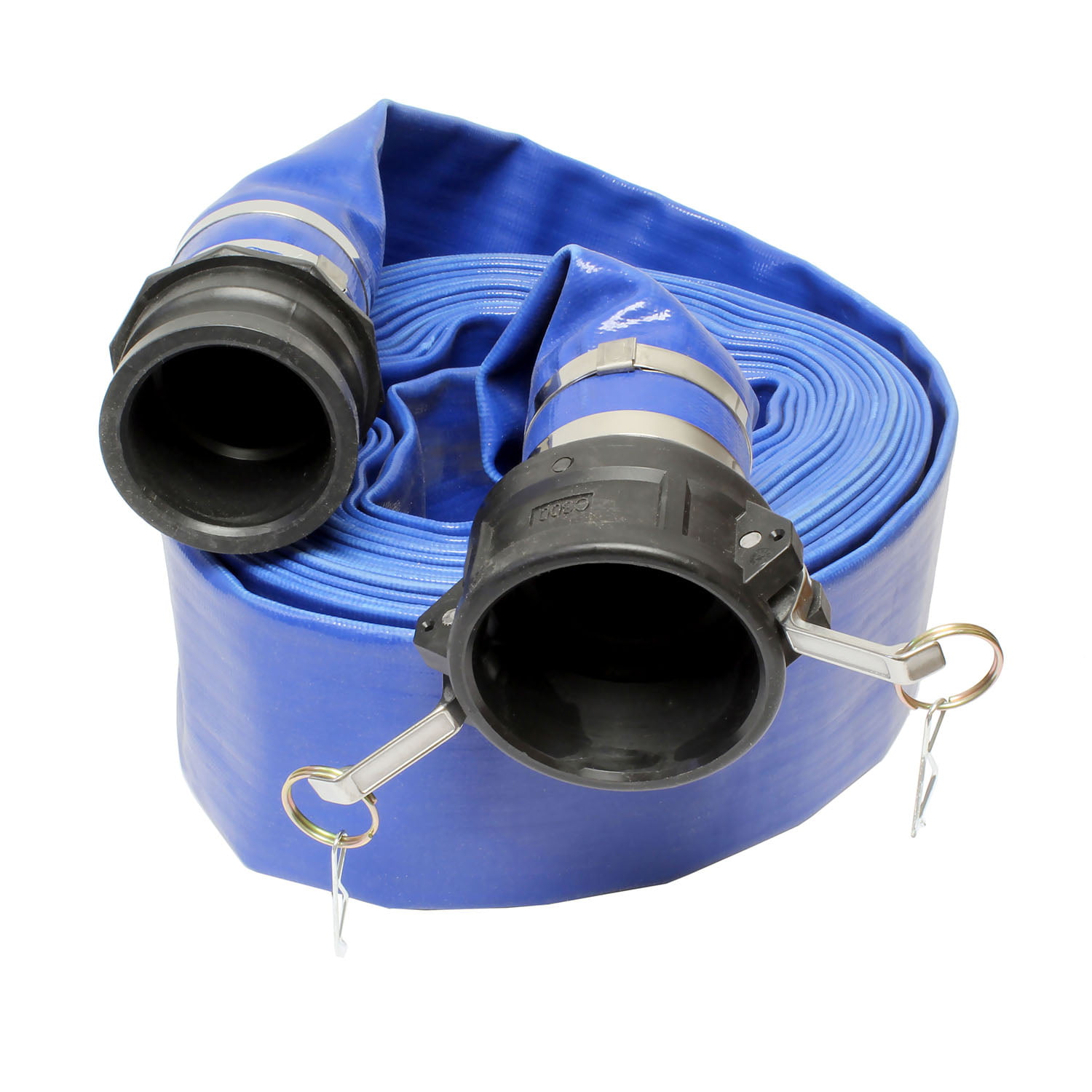 4 CLAMPS INCLUDED Schraiberpump 1-Inch by 200-Feet- General Purpose Reinforced PVC Lay-Flat Discharge and Backwash Hose 4 Bar Heavy Duty 