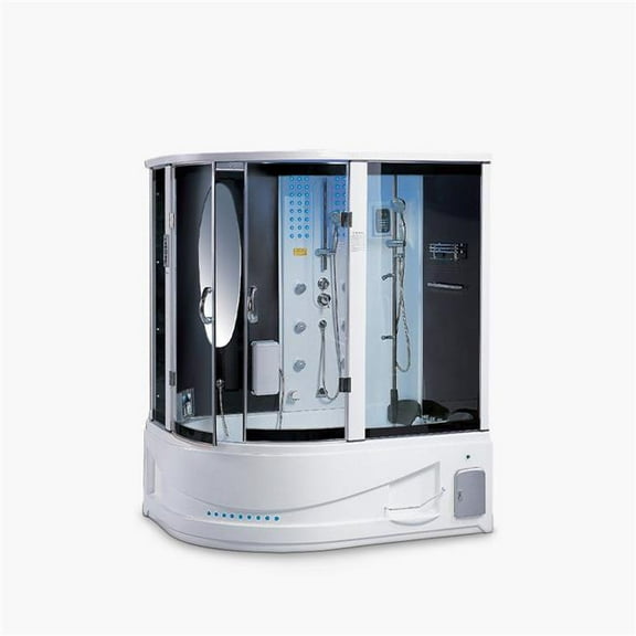 Maya Bath 117 67 x 51 x 88 in. Siena Right Steam Shower, White