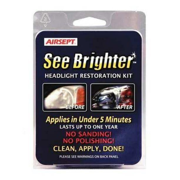 AIRSEPT 60650 Headlight Lens Restoration Kit,Clr,1 oz.