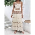 thumbnail image 5 of Womens Bohemian Printed Beach Set Halter Neck Sleeveless Top and Midi Skirt Two Piece Outfit White S, 5 of 9