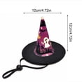 thumbnail image 3 of Sruoe Halloween Ghost‑Print Witch Hat for 23 Inch Porch Goose Statue, Decorative Holiday Hat for Lawn Goose Figurine, 3 of 6