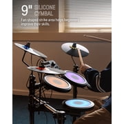 Donner Electric Drum Set with LED Light Up, 150+ Sounds, USB MIDI, Type-C Charging, 4 Quiet Mesh Pad Electronic Dums Kit for Beginner Kids