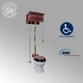 thumbnail image 3 of Renovators Supply High Tank Pull Chain Toilet w/Cherry Wooden Raised High Tank 59" to 74" Adjustable Height Brass Z Pipe and Elongated Toilet Bowl, 3 of 10