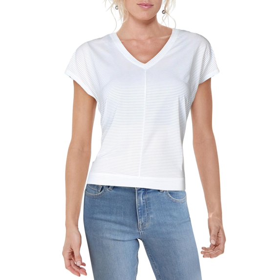 Splendid Womens Sheer V Neck T-Shirt White XS