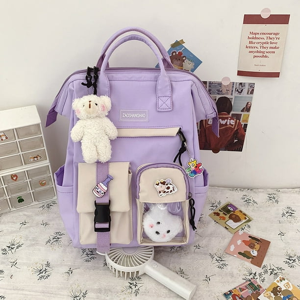 NewStyp 2021 Preppy Purple Backpack Women Waterproof Candy Colors