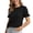 Black#9527, variant on Women's Ruffle Sleeve Knit Tshirts Solid Color Loose Summer Tees for Women