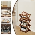 thumbnail image 3 of HDUTNGISN 4 Tier Vertical Narrow Shoe Rack,Sturdy Space-Saving Organizer for Entryway/Closet/Hallway,Tawny, 3 of 10