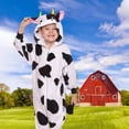 thumbnail image 2 of Cow One Piece - Plush Kids Animal Costume Jumpsuit by Silver Lilly (10-12 Youth), 2 of 6