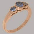 thumbnail image 2 of LBG British Made 18k Rose Gold Natural Tanzanite Womens Anniversary Ring - 33 size options - Size 6.5, 2 of 6