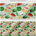 thumbnail image 2 of Soimoi Green Cotton Voile Fabric Stripe & Mixed Veggies Vegetable Printed Fabric 1 Yard 58 Inch Wide, 2 of 7