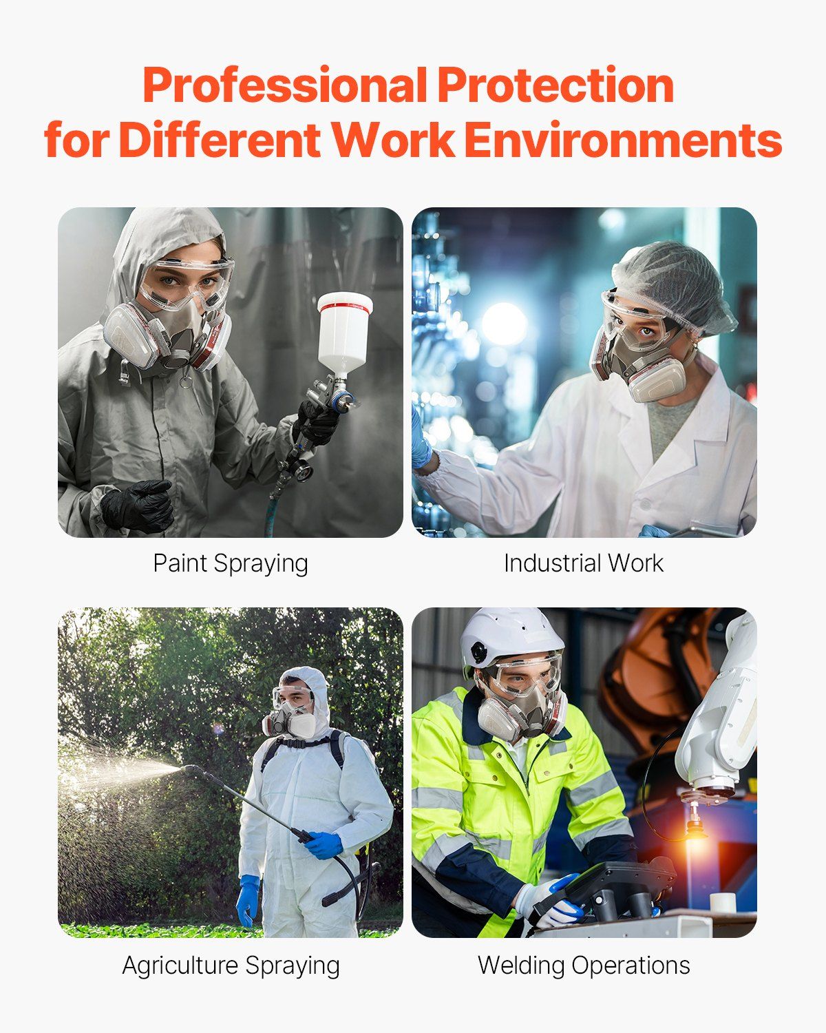 Respirator Mask Reusable Half Face Cover with Safety Glass and 12 Filters, Dual-Layer Filtration Dust Mask with Adjustable Straps, Washable Hazmat Mask for Painting, Spraying, Renovation, and Mining
