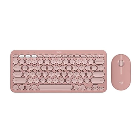 Open Box LOGITECH PEBBLE 2 COMBO WIRELESS KEYBOARD MOUSE QUIET AND PORTABLE - TONAL ROSE