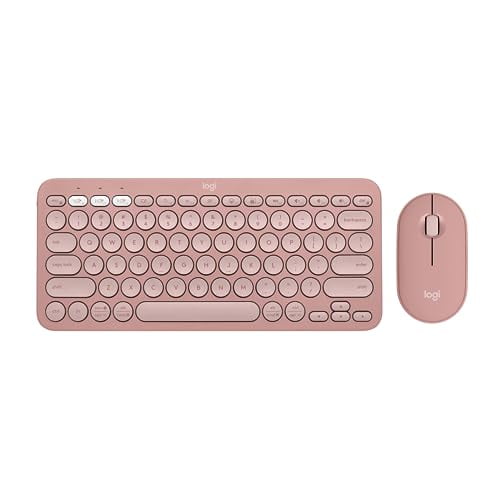 Open Box LOGITECH PEBBLE 2 COMBO WIRELESS KEYBOARD MOUSE QUIET AND PORTABLE - TONAL ROSE