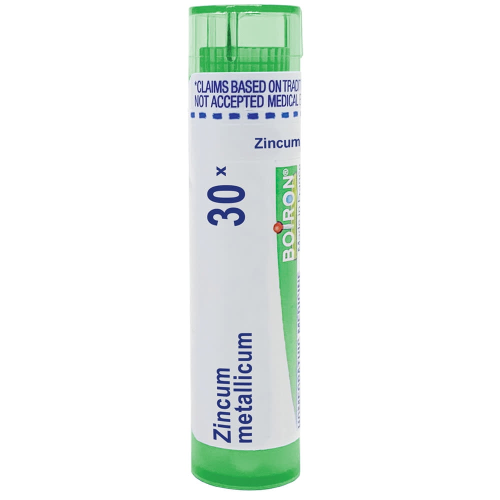 Boiron Zincum Metallicum 30X, Homeopathic Medicine for Leg Cramps, 80 Pellets