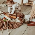 thumbnail image 2 of Play & Go - Timeless Brown Grid Pattern - 3-in-1 Play Mat - Storage Bag & Diaper Bag - Made from Organic Cotton - 140 cm Diameter - Suitable for Newborn to Toddler - Easy to Carry Everywhere, 2 of 5