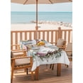 thumbnail image 2 of 60x84 Inch Outdoor Tablecloth with Umbrella Hole Zipper Rectangle Bunny Easter Rectangular Tablecloths Outside Waterproof Spring Floral Botanical Wreath Eggs Patio Table Cloth Cover for Picnic Party, 2 of 8
